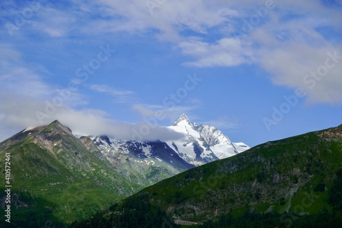highest mountain from austria grossglockner with snow on vacation
