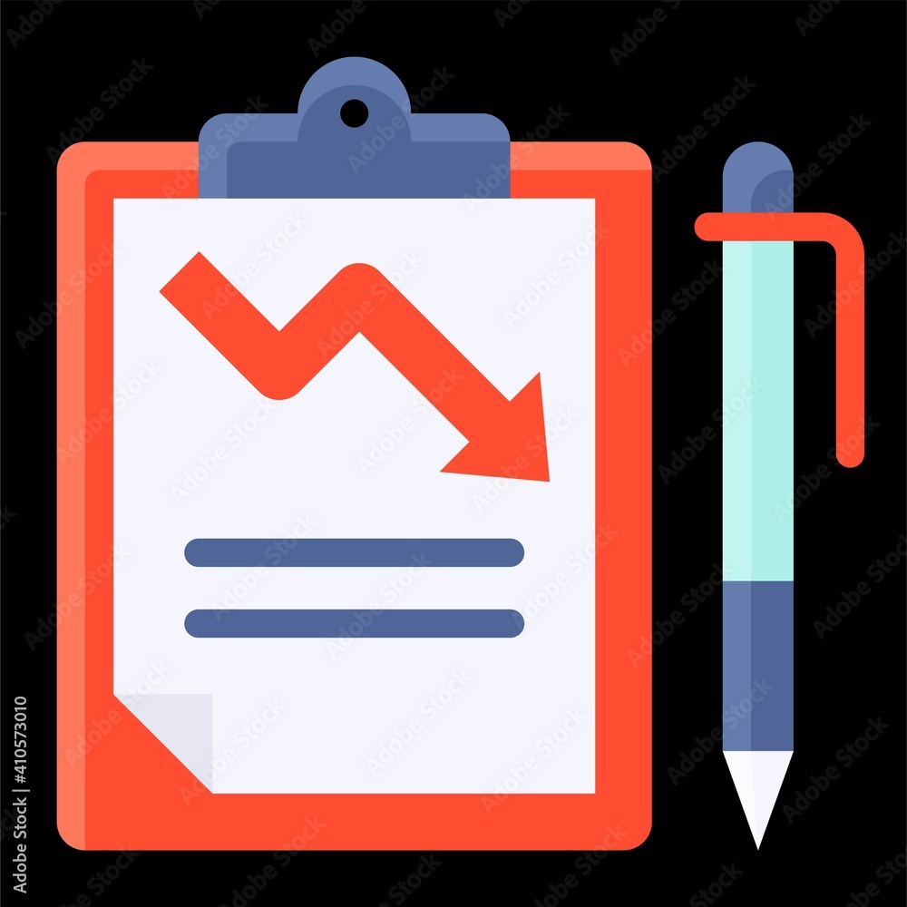 Depreciation report icon, Bankruptcy related vector Depreciation report icon, Bankruptcy related vector