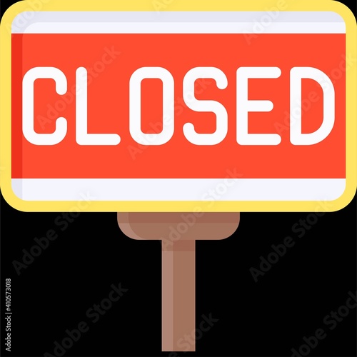 Closed sign icon, Bankruptcy related vector
