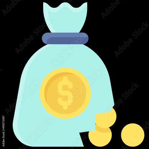 Leak Money bag icon, Bankruptcy related vector