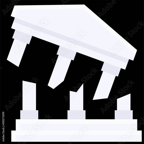 Broken Court icon, Bankruptcy related vector