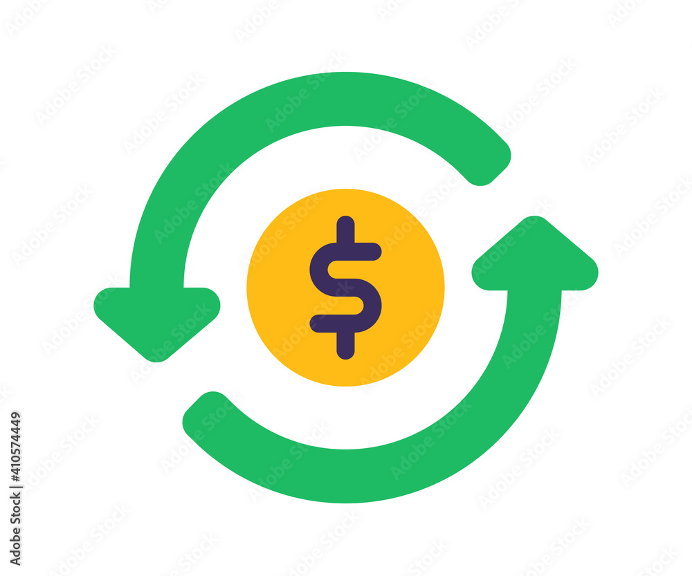 money flow turnover single isolated icon with flat style money flow turnover single isolated icon with flat style