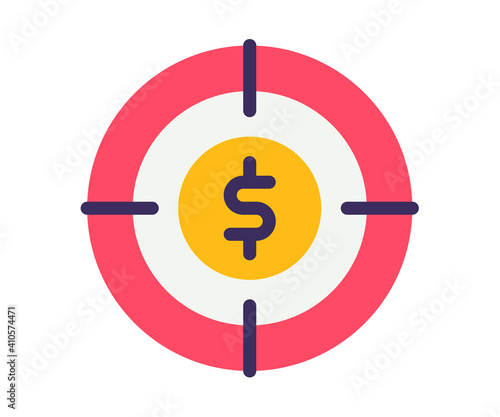 target profit goal single isolated icon with flat style