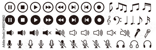 Music and sound icon set. Music sign. Vector
