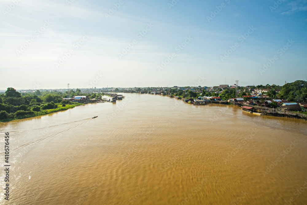 Kahayan River, The biggest river in Palangkaraya, Central Kalimantan, Indonesia.