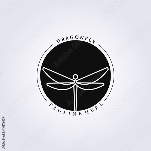 creative insect dragonfly logo vector illustration design