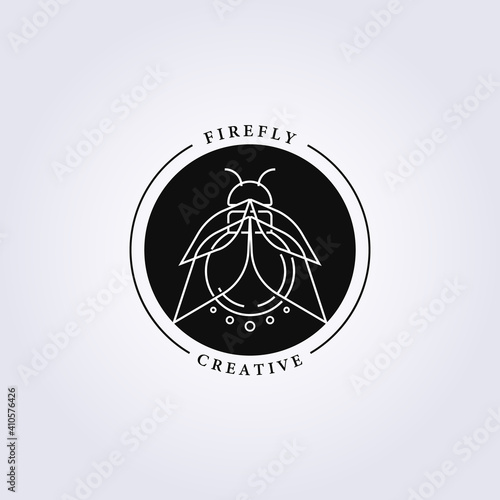 Creative insect logo, firefly logo vector illustration design