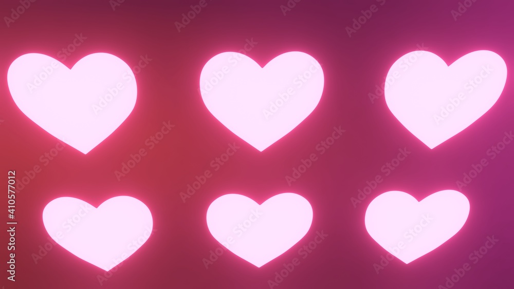 multiple of glowing pink hearts in pink background multiple of glowing pink hearts in pink background