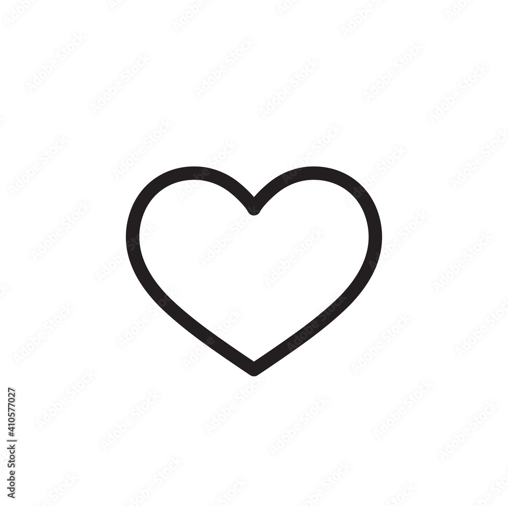 Vector line heart icon. Flat illustration of line heart isolated on white background. Icon vector illustration sign symbol.