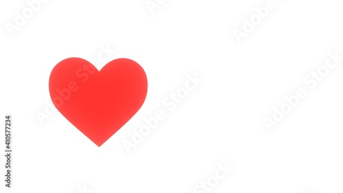 colored valentine red heart in white background