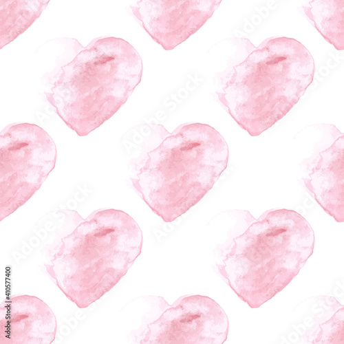 Watercolor hearts seamless ...