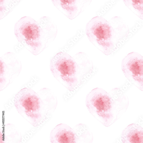 Watercolor hearts seamless ...