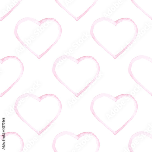 Watercolor hearts seamless ...