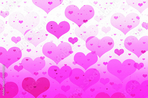 Pink hearts background. Valentine's Day. Gradient.