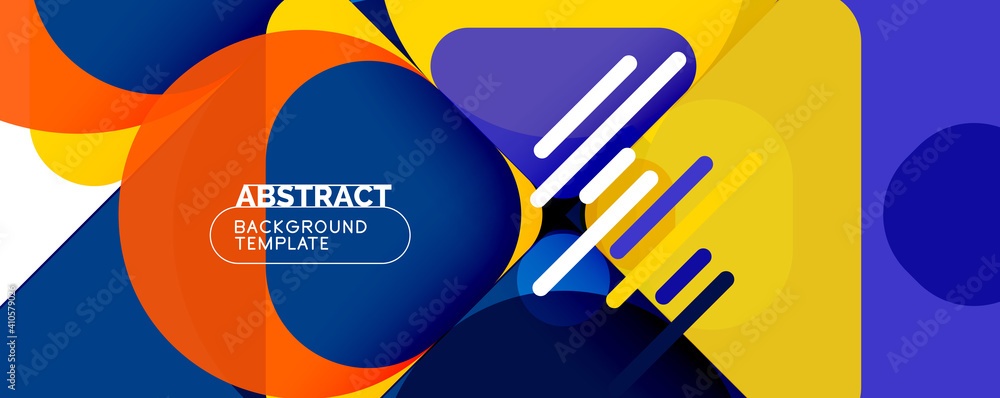 Modern geometric round shapes and dynamic lines, abstract background. Vector illustration for placards, brochures, posters and banners Modern geometric round shapes and dynamic lines, abstract background. Vector illustration for placards, brochures, posters and banners