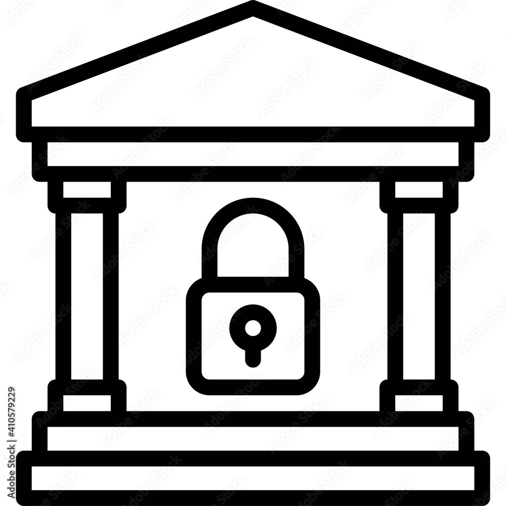 Court with Lock icon, Bankruptcy related vector Court with Lock icon, Bankruptcy related vector