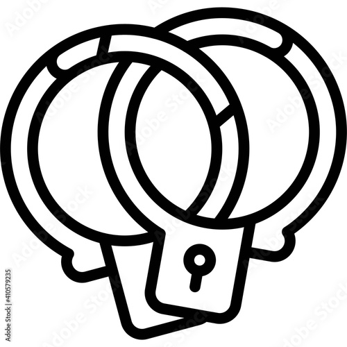 Handcuffs icon, Bankruptcy related vector