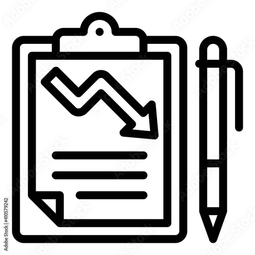 Depreciation report icon, Bankruptcy related vector