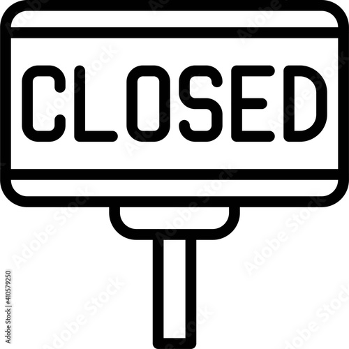 Closed sign icon, Bankruptcy related vector