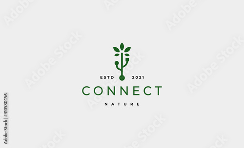 tree usb logo design vector