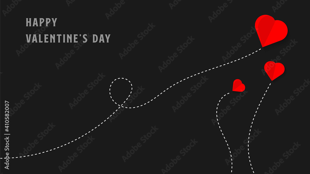 paper art of love valentine day vector illustration with black background isolated paper art of love valentine day vector illustration with black background isolated
