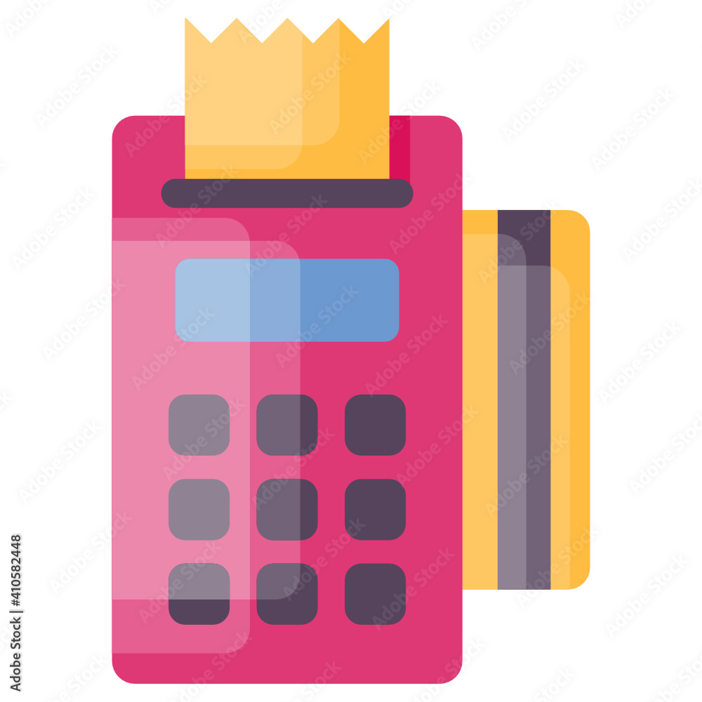 Edc payment machine icon design flat style Edc payment machine icon design flat style