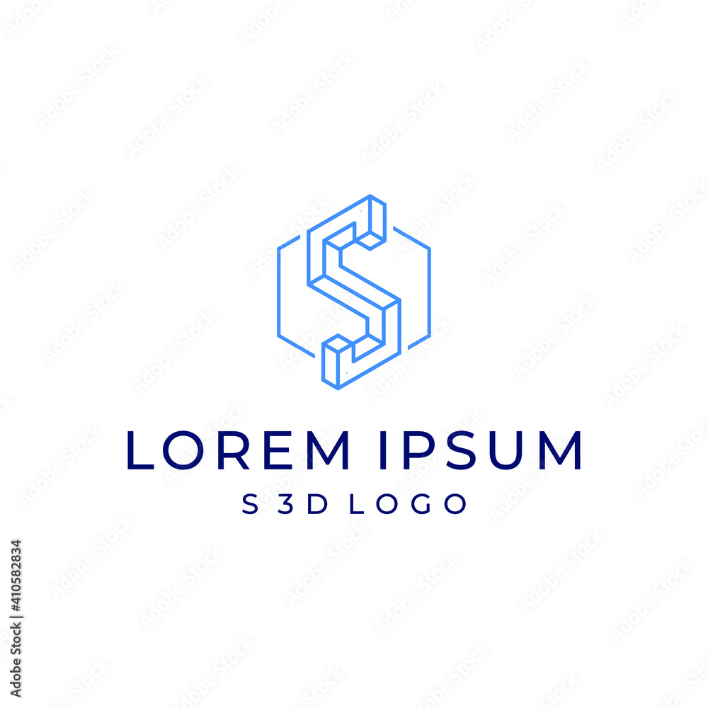 S 3D logo vector modern simple design concepts S 3D logo vector modern simple design concepts