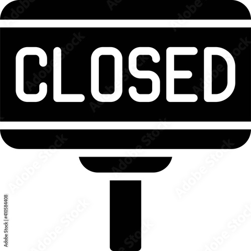 Closed sign icon, Bankruptcy related vector