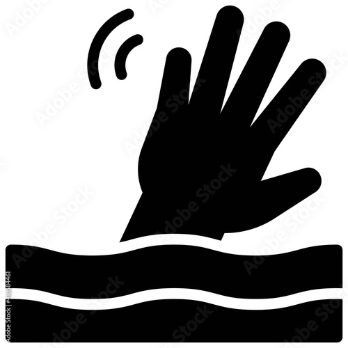 Drowning Hand icon, Bankruptcy related vector