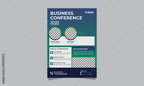 Business conference flyer template	