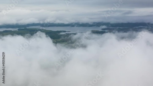 Wallpaper Mural Hyper lapse Drone flight over the clouds during sunrise. Golden hour and amazing sun rays, beautiful cloudscape. Picturesque time lapse of white fluffy clouds moving softly on cloudy, misty weather. Torontodigital.ca