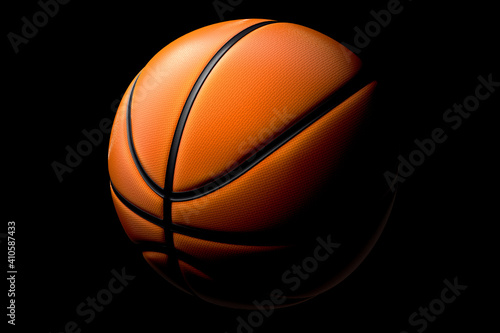 Basketball ball isolated on black background