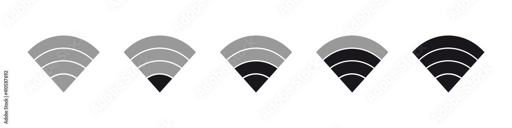 Wifi Wireless Wlan Internet Signal Flat Vector Icons For Apps Or Websites - Isolated On White Background Wifi Wireless Wlan Internet Signal Flat Vector Icons For Apps Or Websites - Isolated On White Background