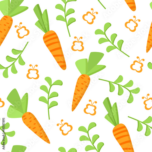 Colorful carrot seamless pattern. Isolated on white background