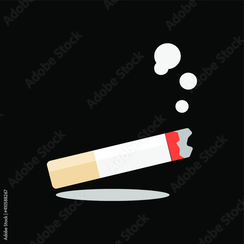 Ikon rokok latar belakang hitam