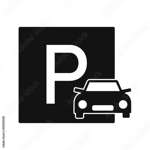 Template parking. Parking on white background. Web element. Vector illustration.
