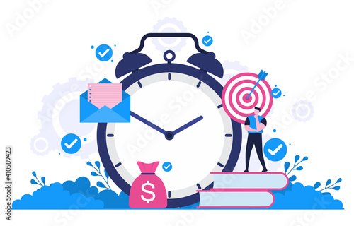 Businessman Thinking Time Management Business Strategy Illustration