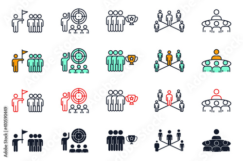 set icon leadership traits. Development and Teamwork pack symbol template for graphic and web design collection logo vector illustration