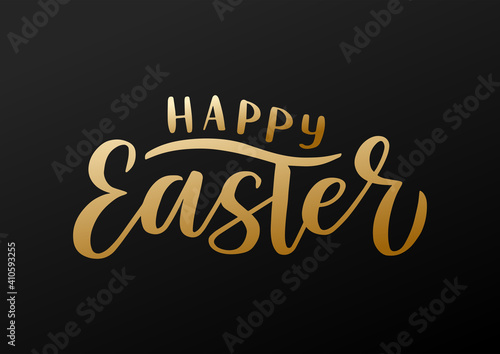 Happy Easter hand drawn lettering. 