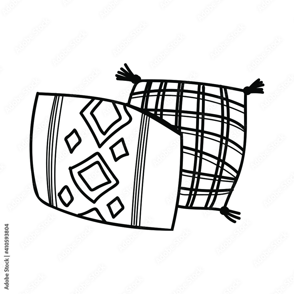 decorative pillows doodle on the white background decorative pillows doodle on the white background