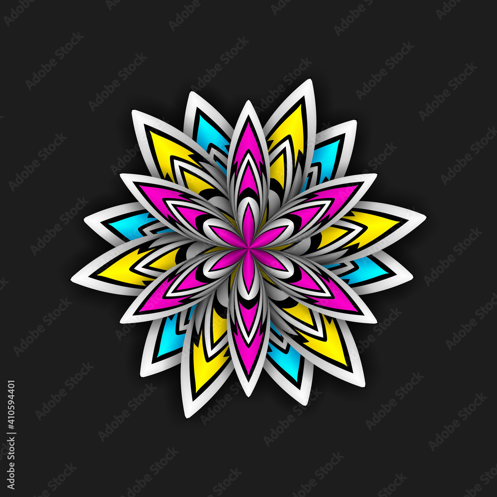 abstract CMYK flower abstract CMYK flower