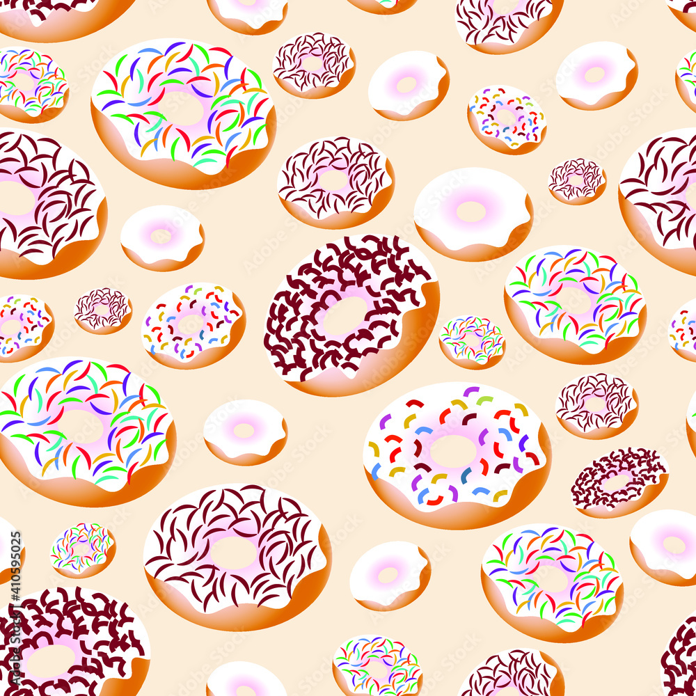 Pattern of vector sweet donuts Pattern of vector sweet donuts