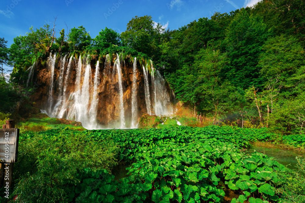beautiful waterfalls in Plitvice Lakes National Park, Croatia beautiful waterfalls in Plitvice Lakes National Park, Croatia