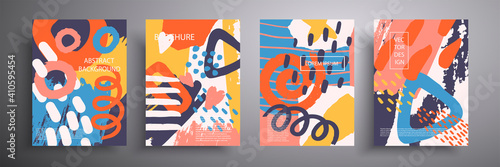 Abstract vector cover illustration. Future geometric design. Collection of templates for brochures, posters, covers, notebooks, magazines, banners, flyers and postcards.