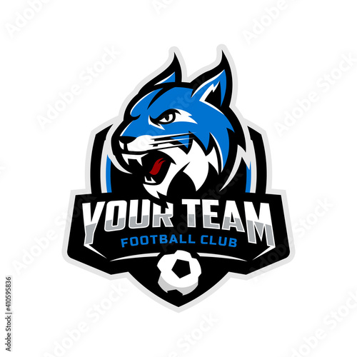 Fototapeta Naklejka Na Ścianę i Meble -  Lynx mascot for a football team logo. Vector illustration.