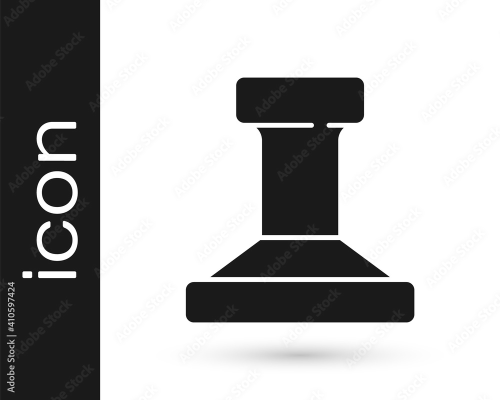 Black Stamp icon isolated on white background. Vector. Black Stamp icon isolated on white background. Vector.