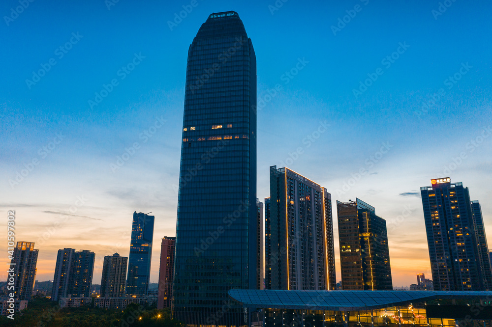 Fototapeta premium City night view of Huizhou City, Guangdong Province, China 
