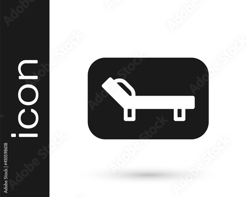 Black Sunbed icon isolated on white background. Sun lounger. Vector.