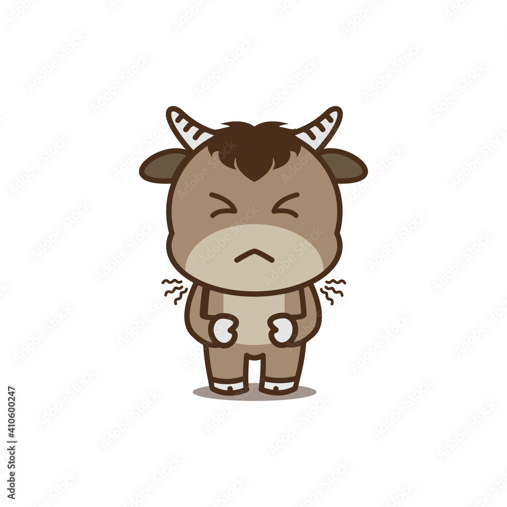 Cute buffalo cartoon character Cute buffalo cartoon character