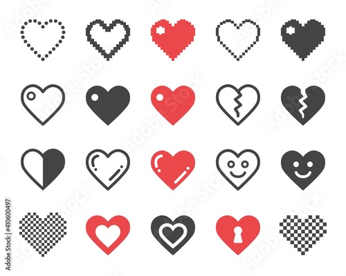 heart icon set,vector and illustration